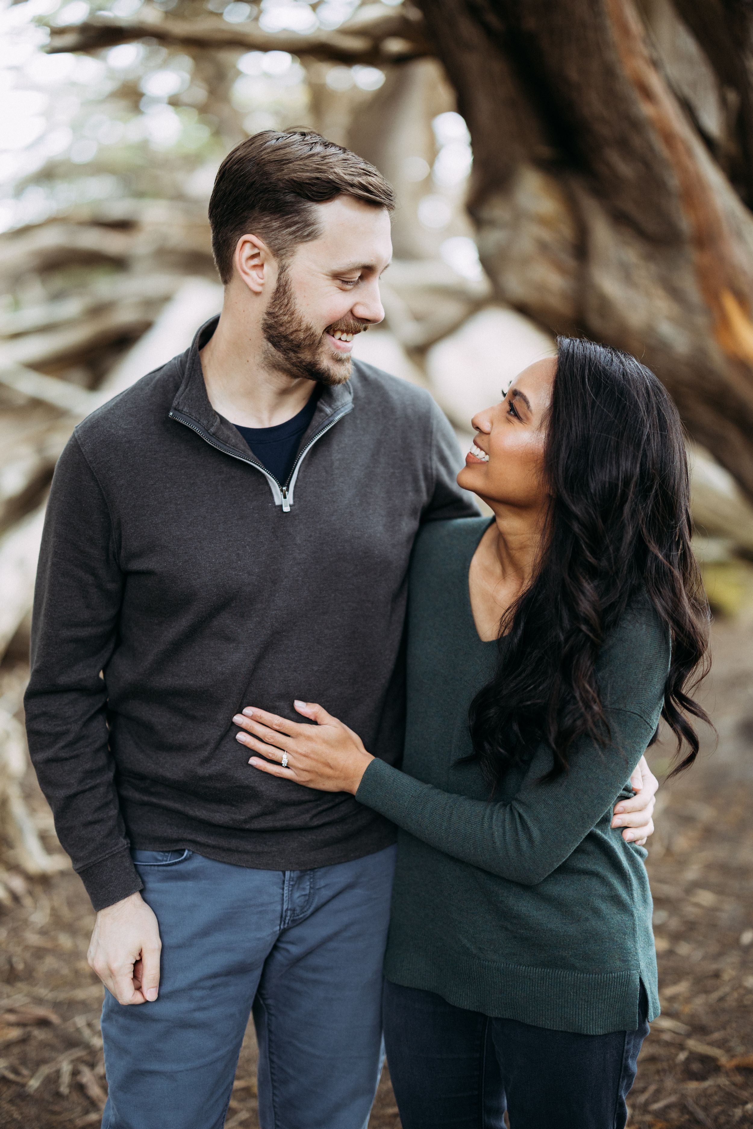 Half Moon Bay engagement photo