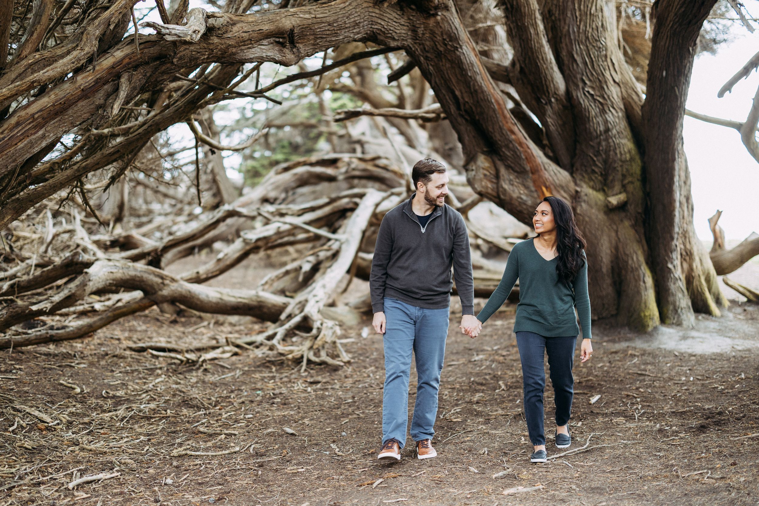 Half Moon Bay engagement photo