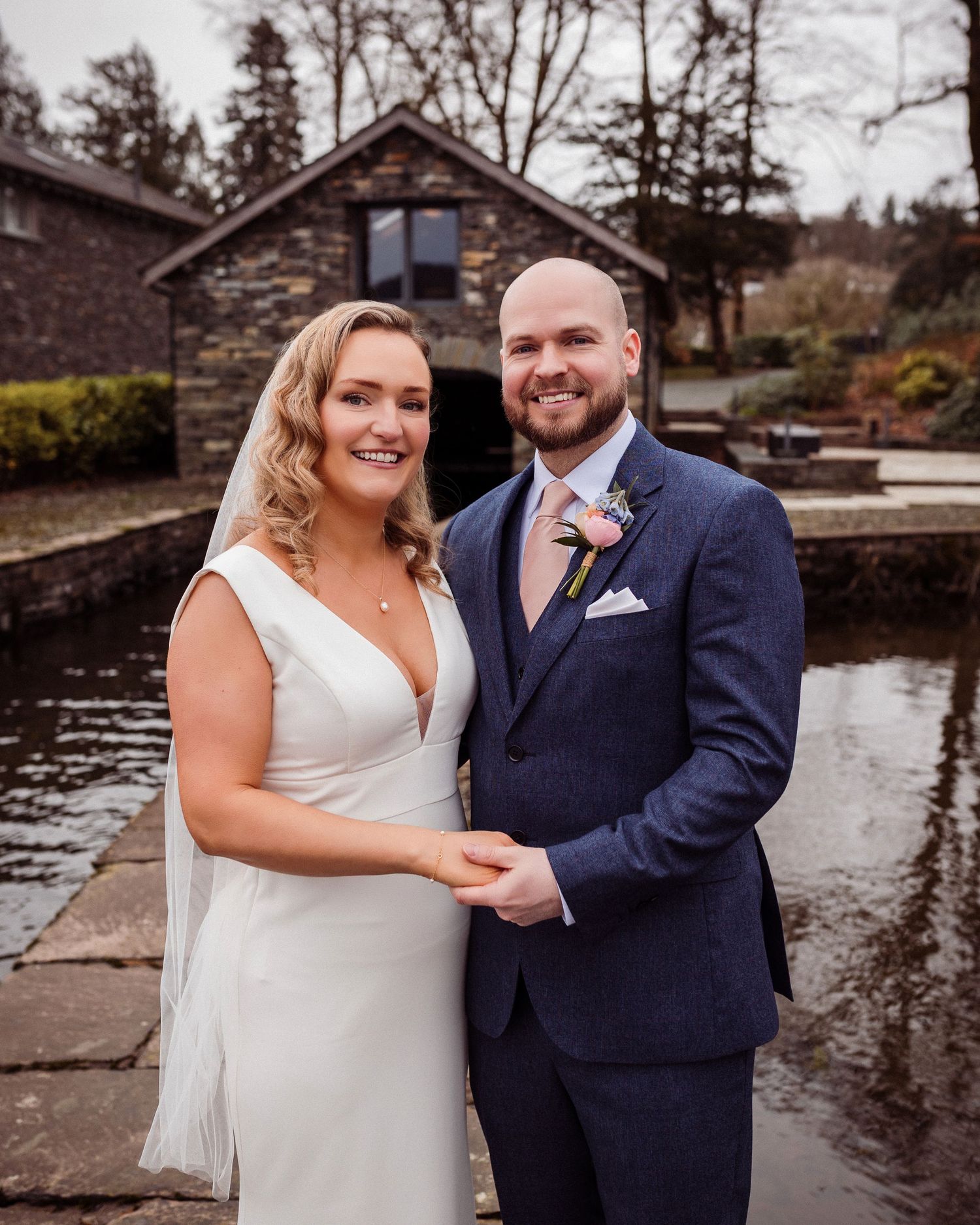 Close portrait of couple together at Storrs Hall