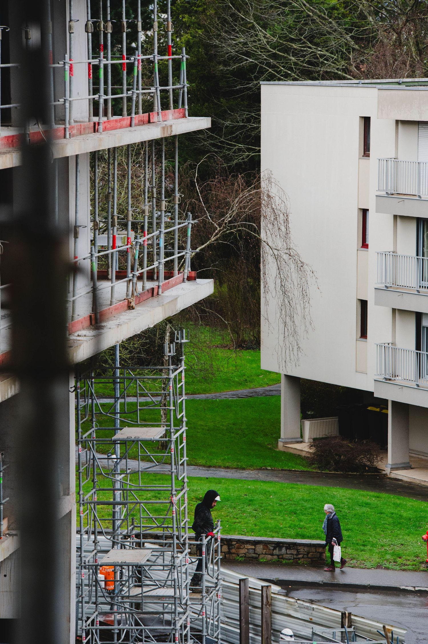 Photographe chantier Morbihan – construction immeuble collectif et structure béton en cours