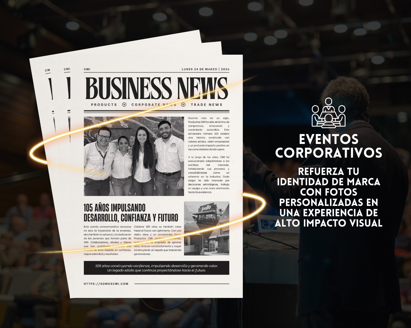 Cabina Vintage Newspaper para eventos corporativos