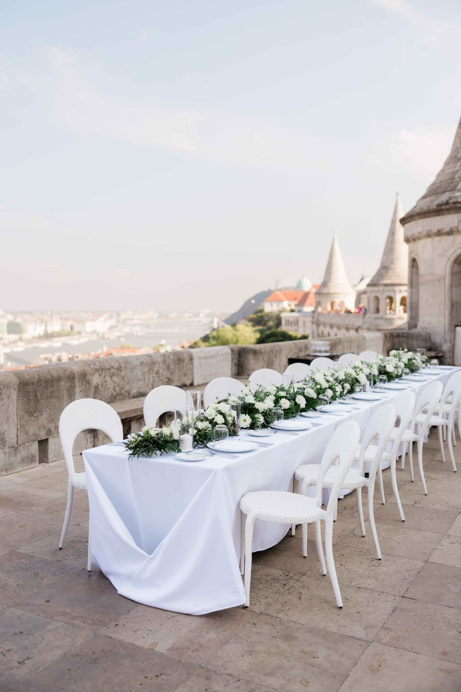Wedding portraits at Fisherman’s Bastion in Budapest