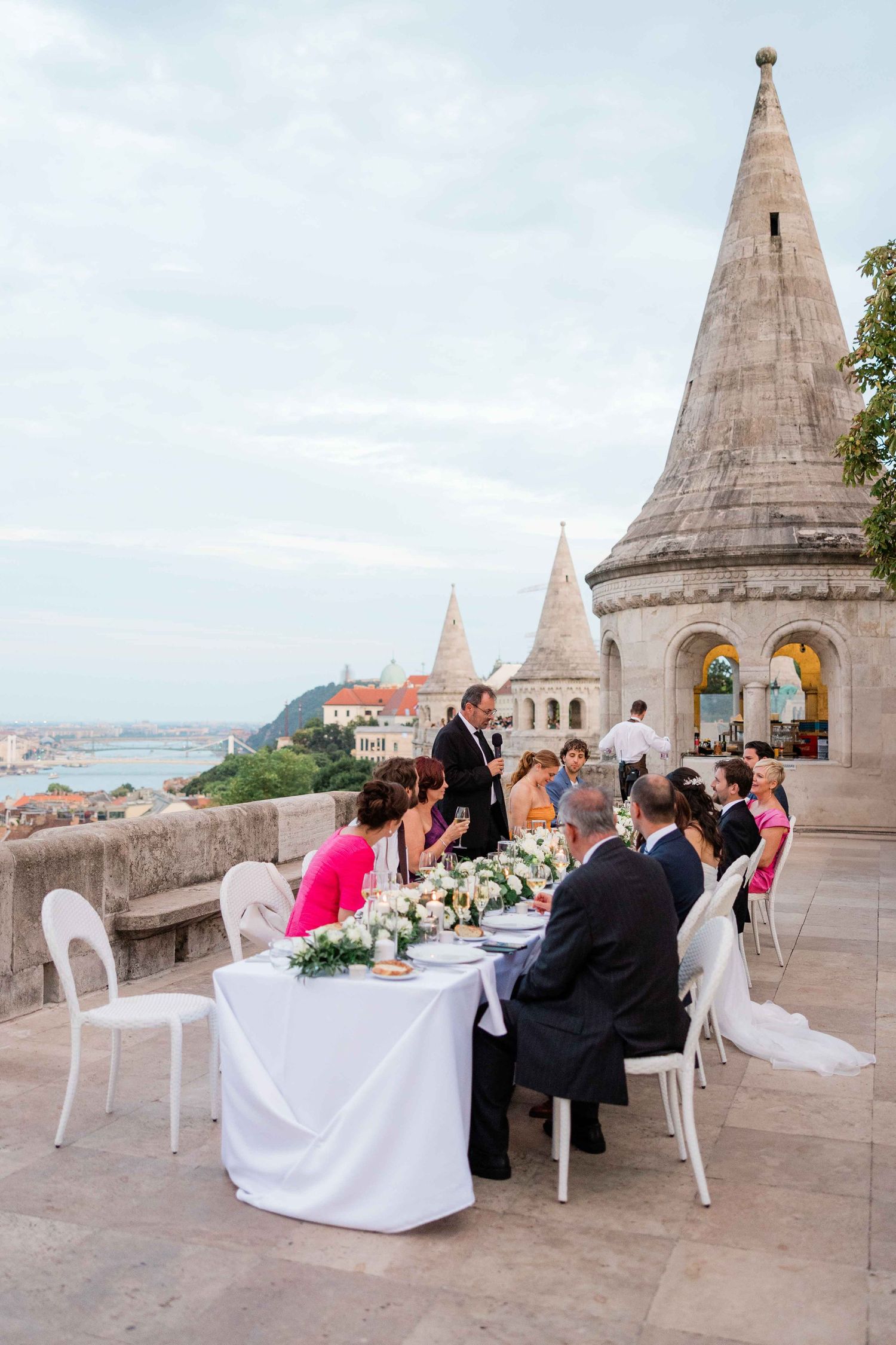 Wedding portraits at Fisherman’s Bastion in Budapest