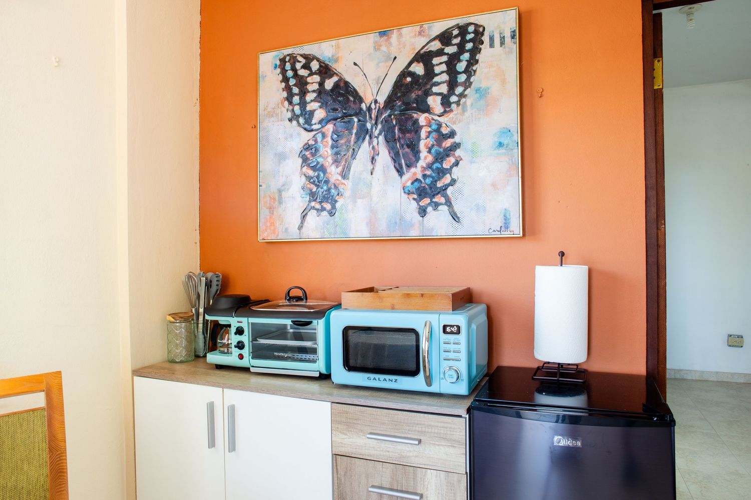Real estate photo for a short-term rental in Aguas Buenas, Puerto Rico. Kitchenette.