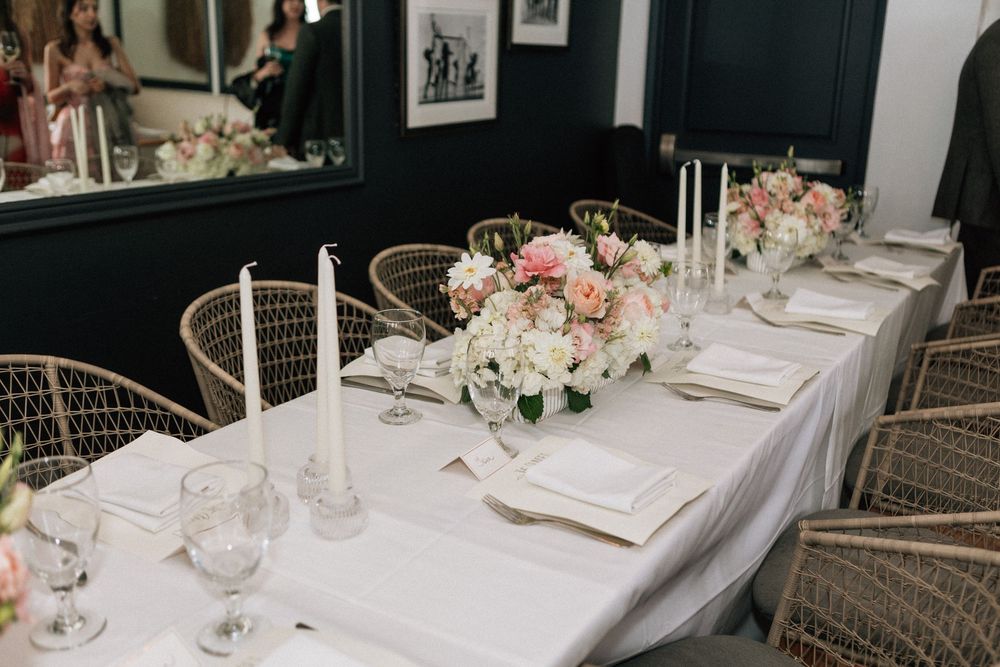 Gourmet plated dinner service at a Malibu wedding at The Sunset Restaurant.