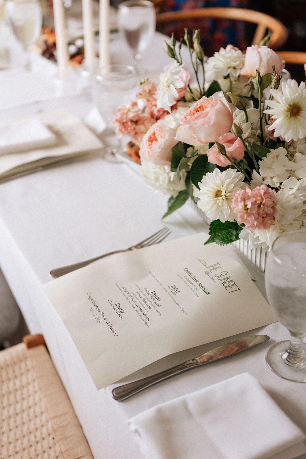 Elegant oceanfront wedding reception setup at The Sunset Restaurant Malibu.