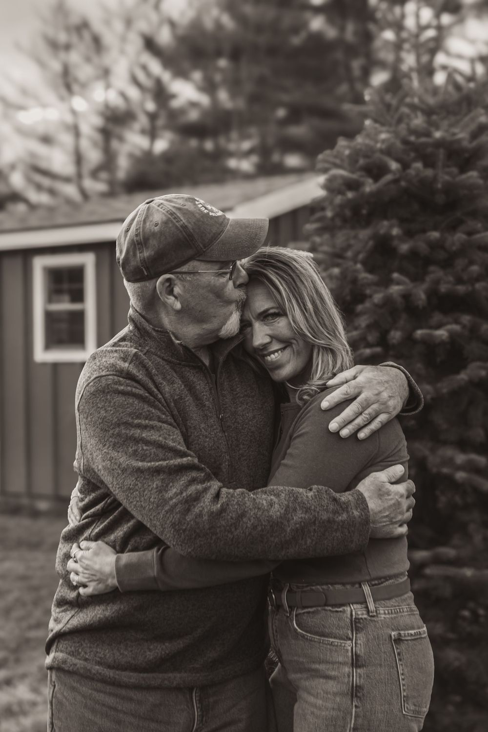 Father and daughter share a special moment in front of the camera.