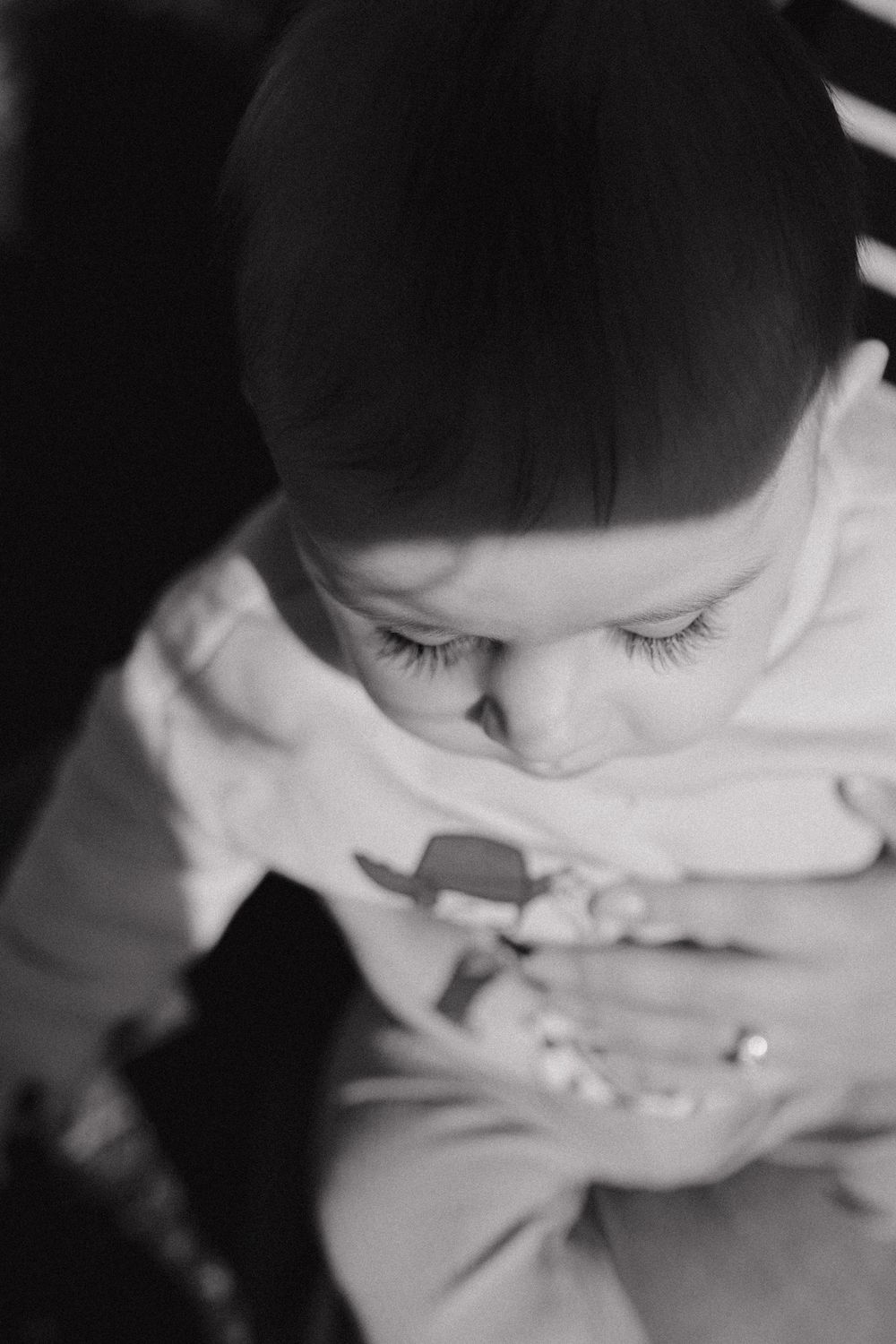 A black and white photograph series shows someone eating sweets or pastries in close-up shots.