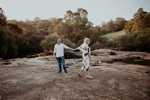 Engagement shoot of a couple, holding hands taken in The Perth hills, WA
Victoriana Louise photography