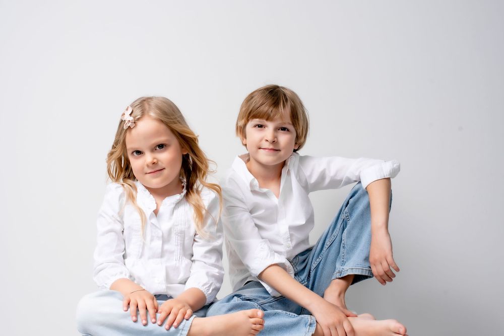 Brother and sister studio portrait Nashville family photography Thompson’s Station Tennessee