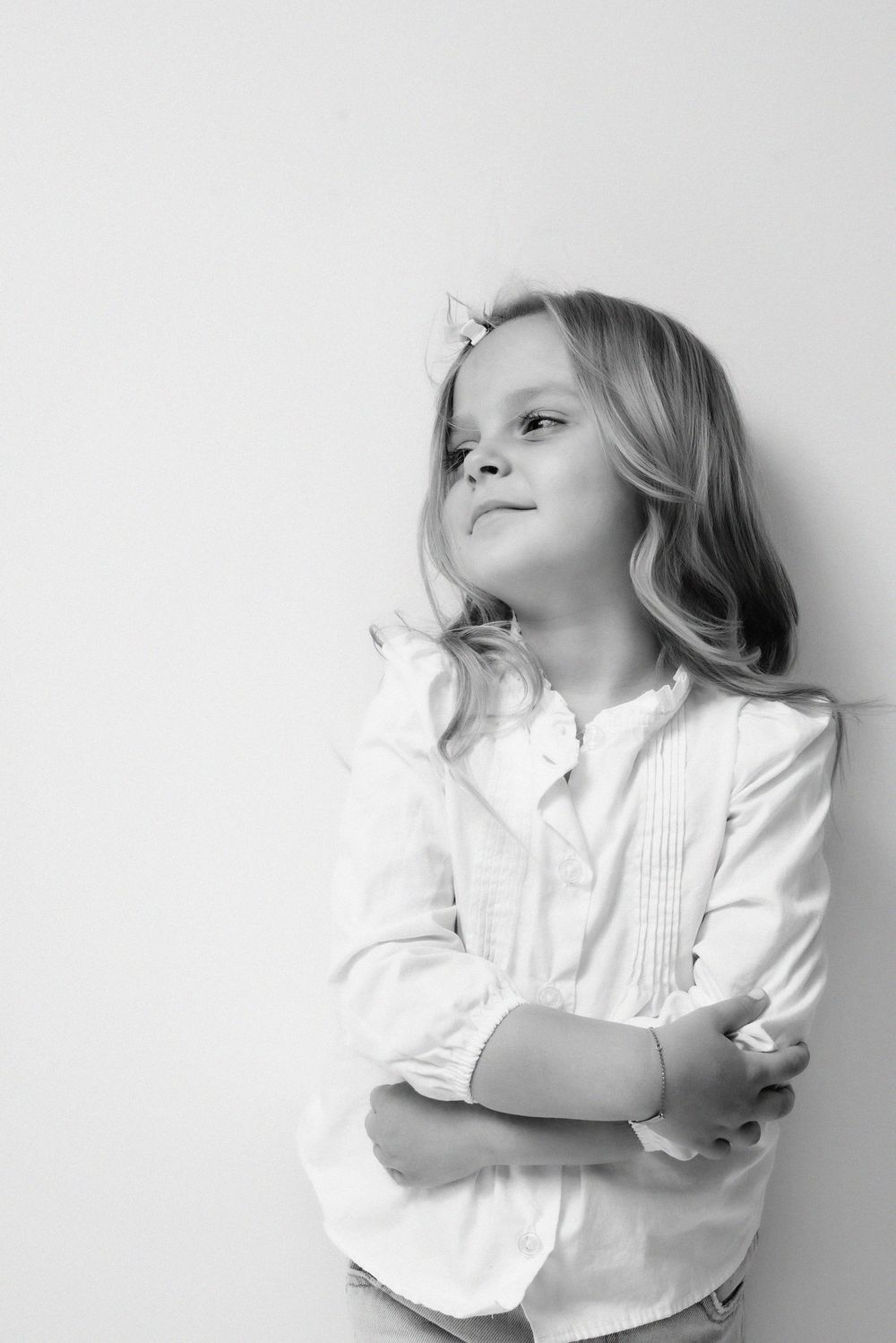Studio portrait of a six year old girl in Nashville family photography session