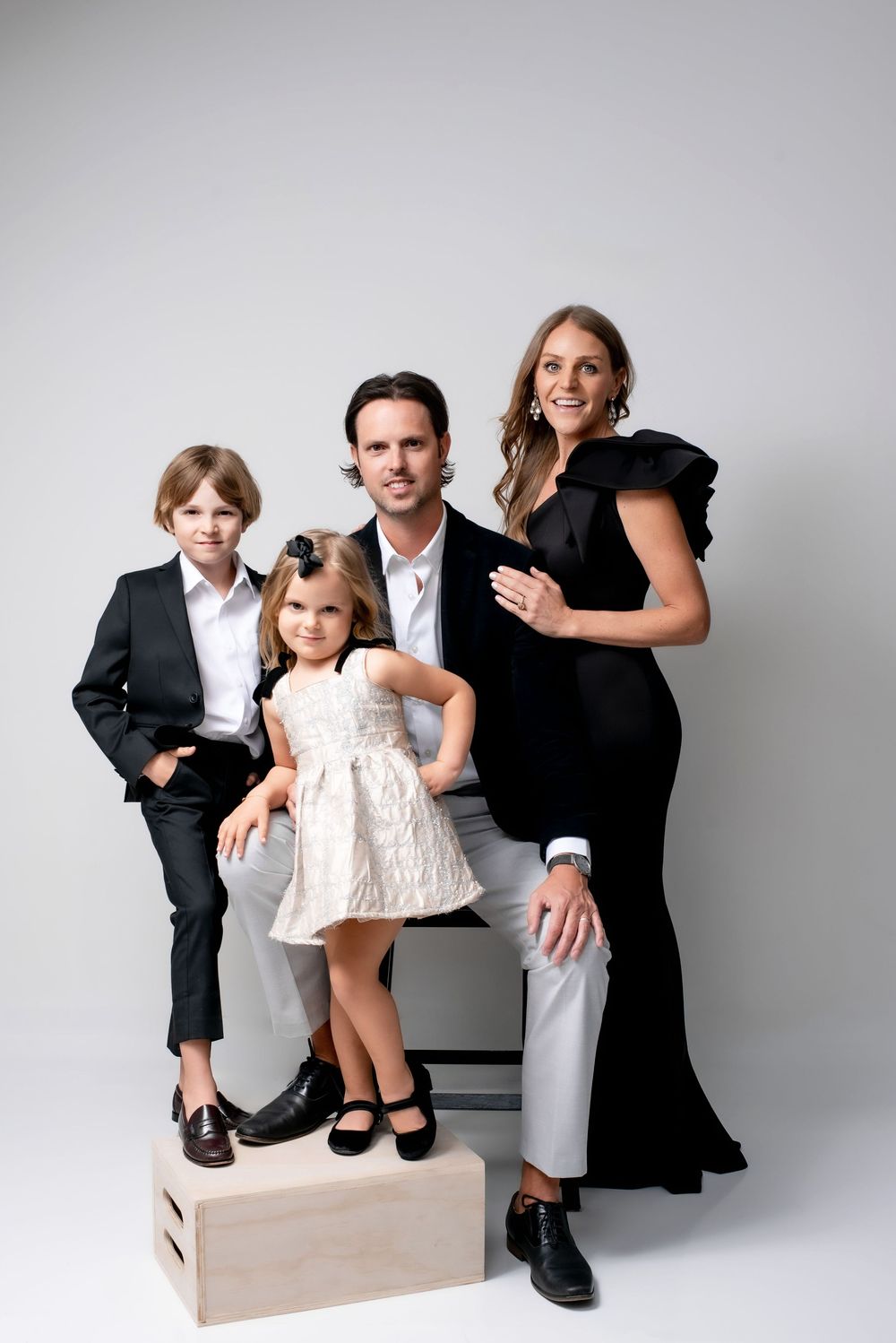 Luxury family studio portrait of four people Tennessee