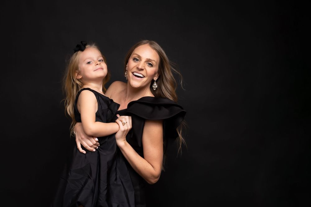 Heartwarming mother and daughter portrait session in Nashville studio