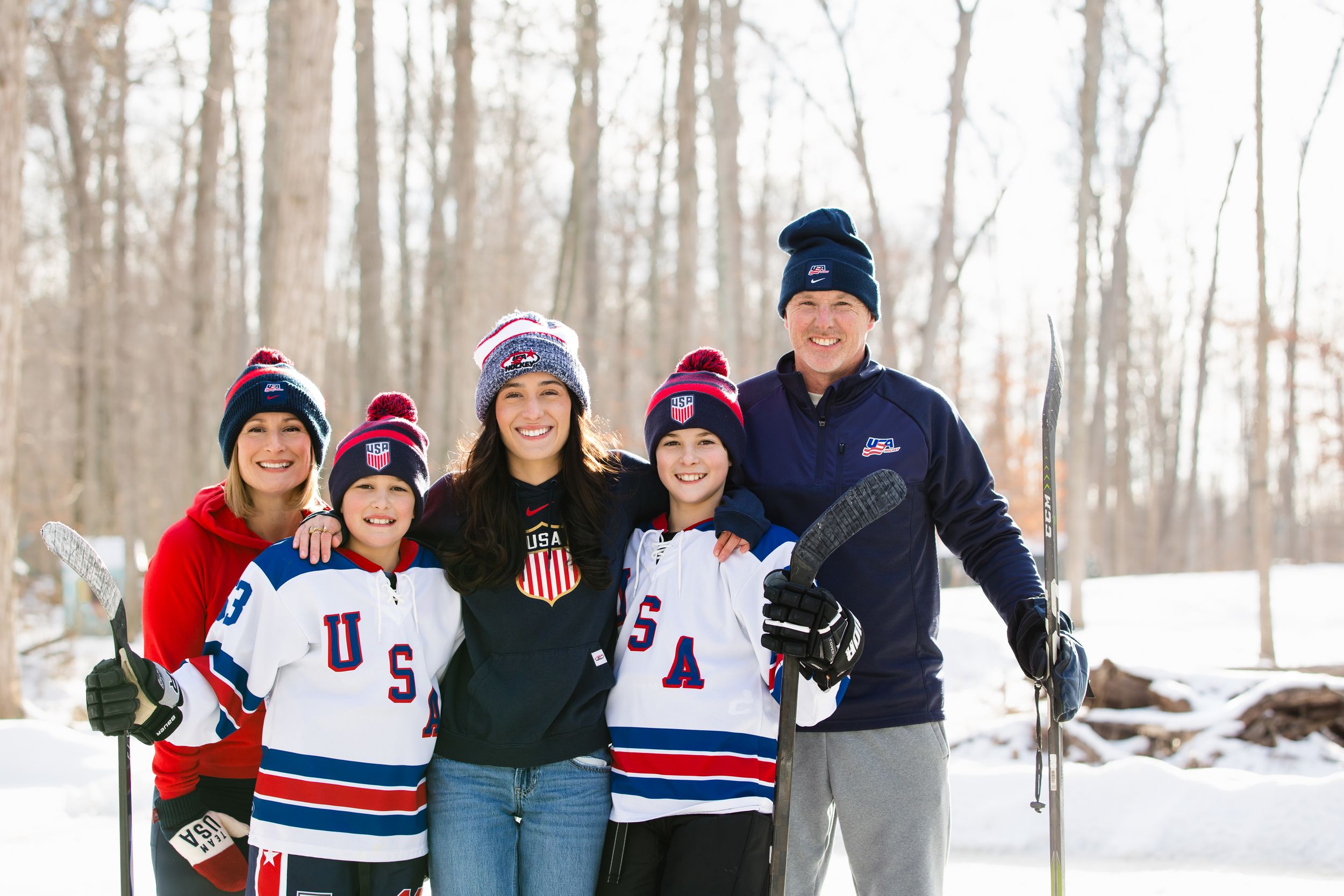 Family winter photos; family portrait session in Howell, Michigan by Brighton family photographer