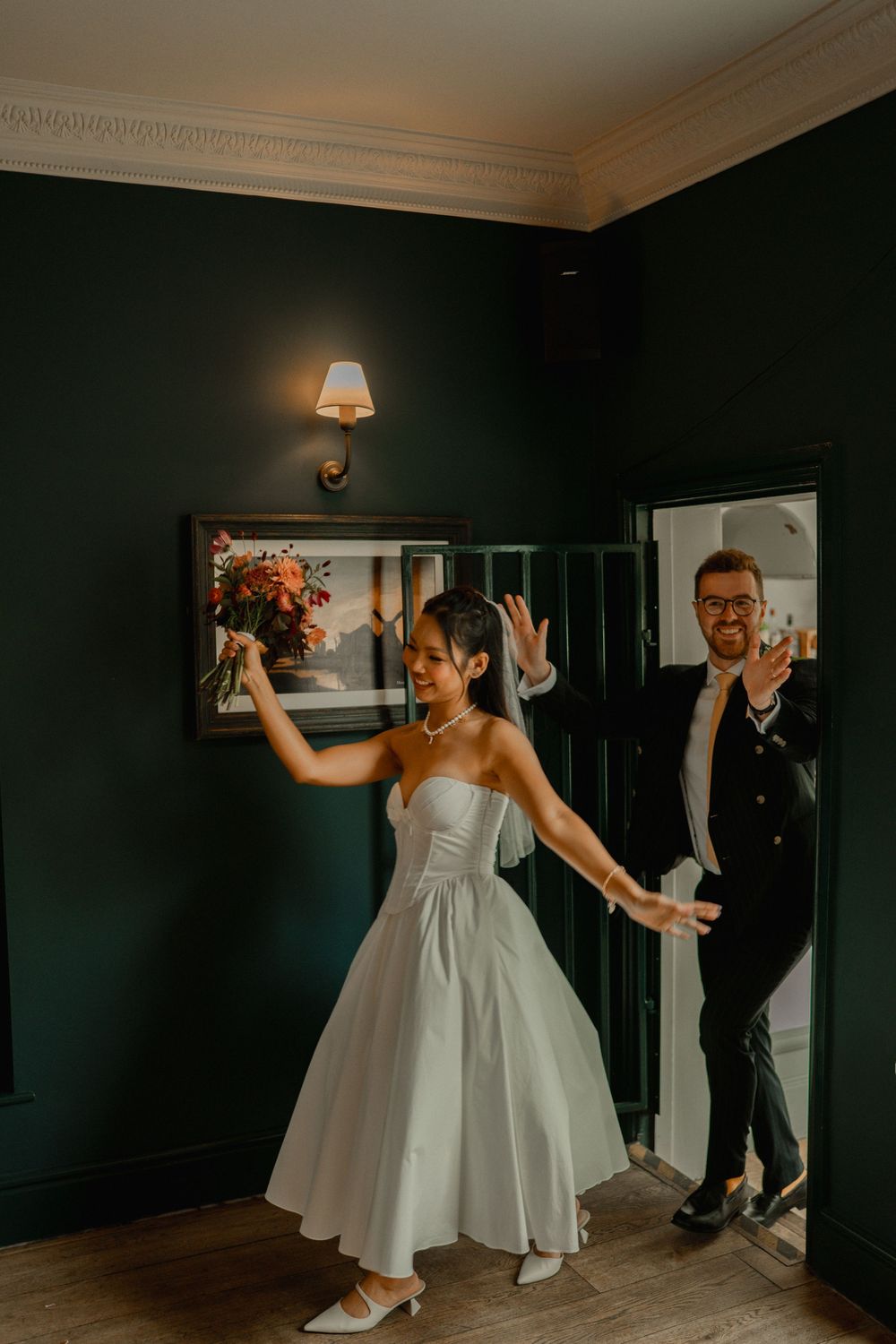 'norfolk wedding, photographer captures as bride and groom enter'