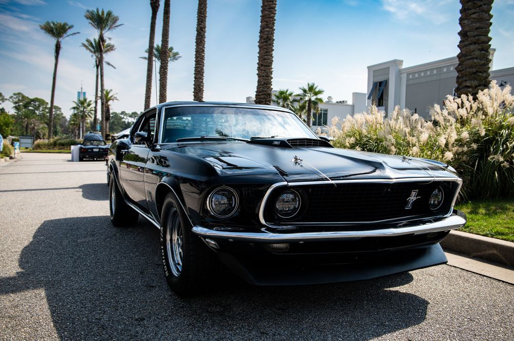 Mustang at car show on sunny day