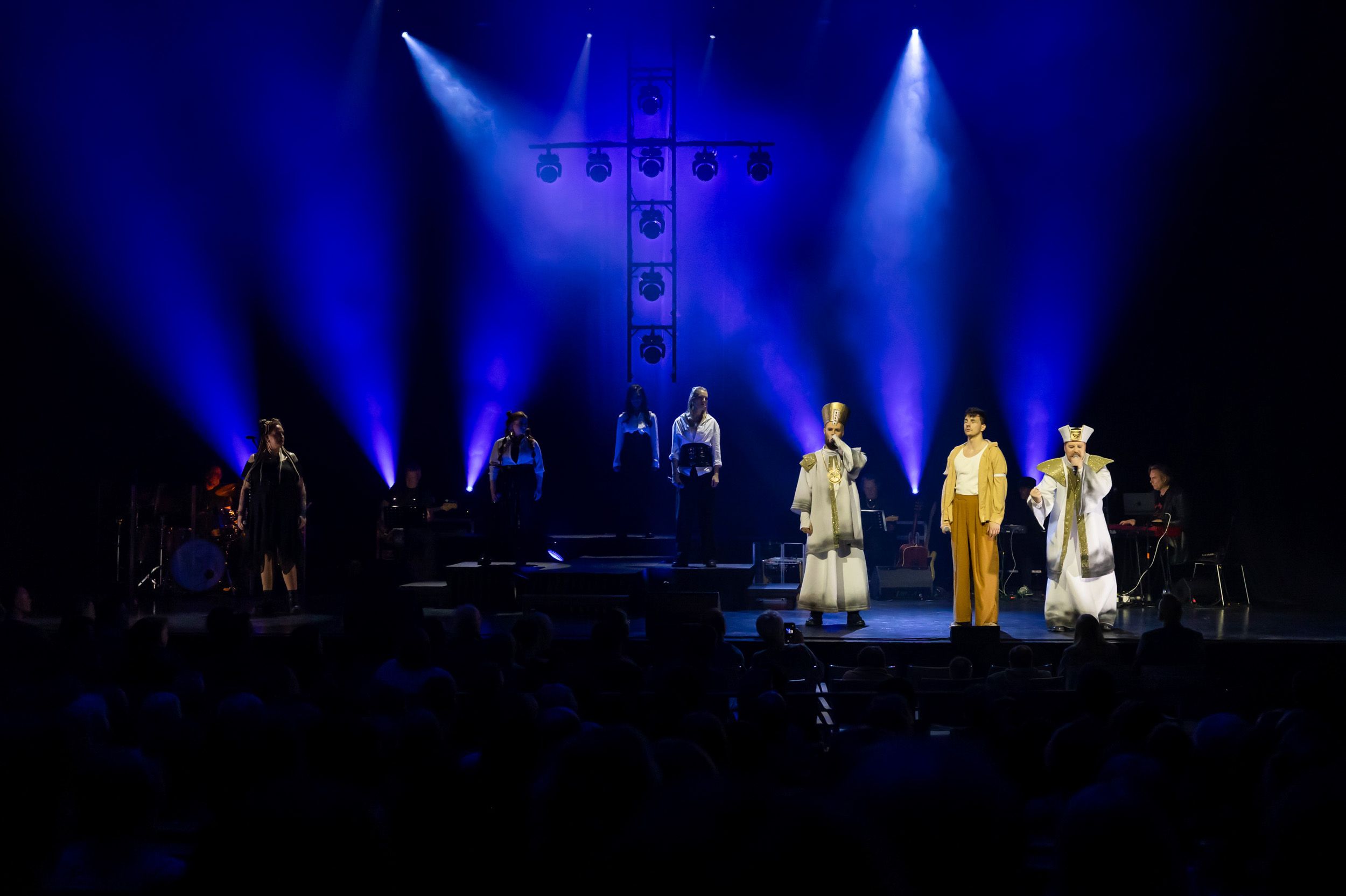 Jesus Christ Superstar av Tocca Entertainment I Linköping Konsert och Kongress. Martin Stokke Mathiesson, Aleksi Evansson, Axel Noremo.