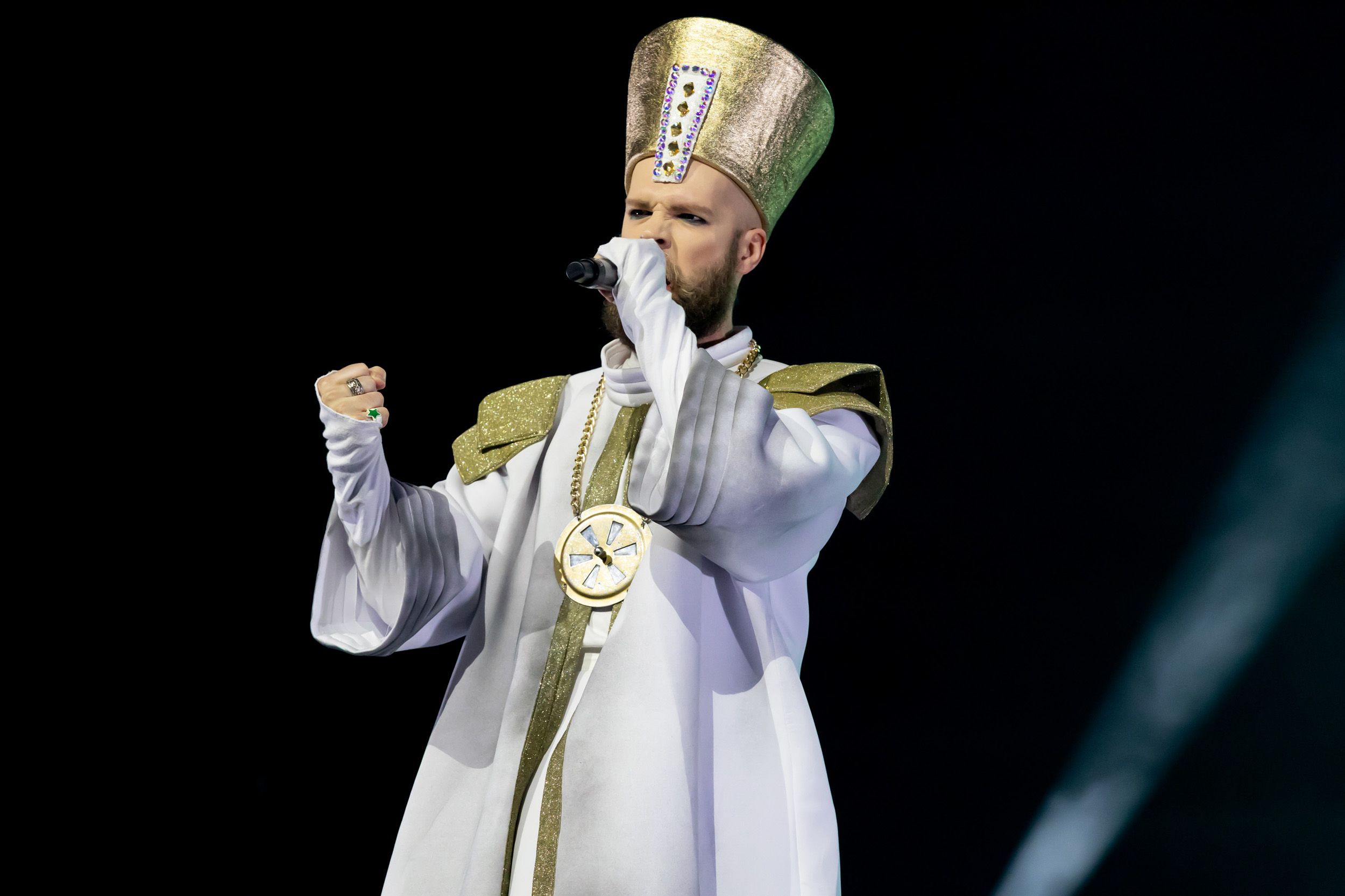 Jesus Christ Superstar av Tocca Entertainment I Linköping Konsert och Kongress. Aleksi Evansson som Kaiafas.