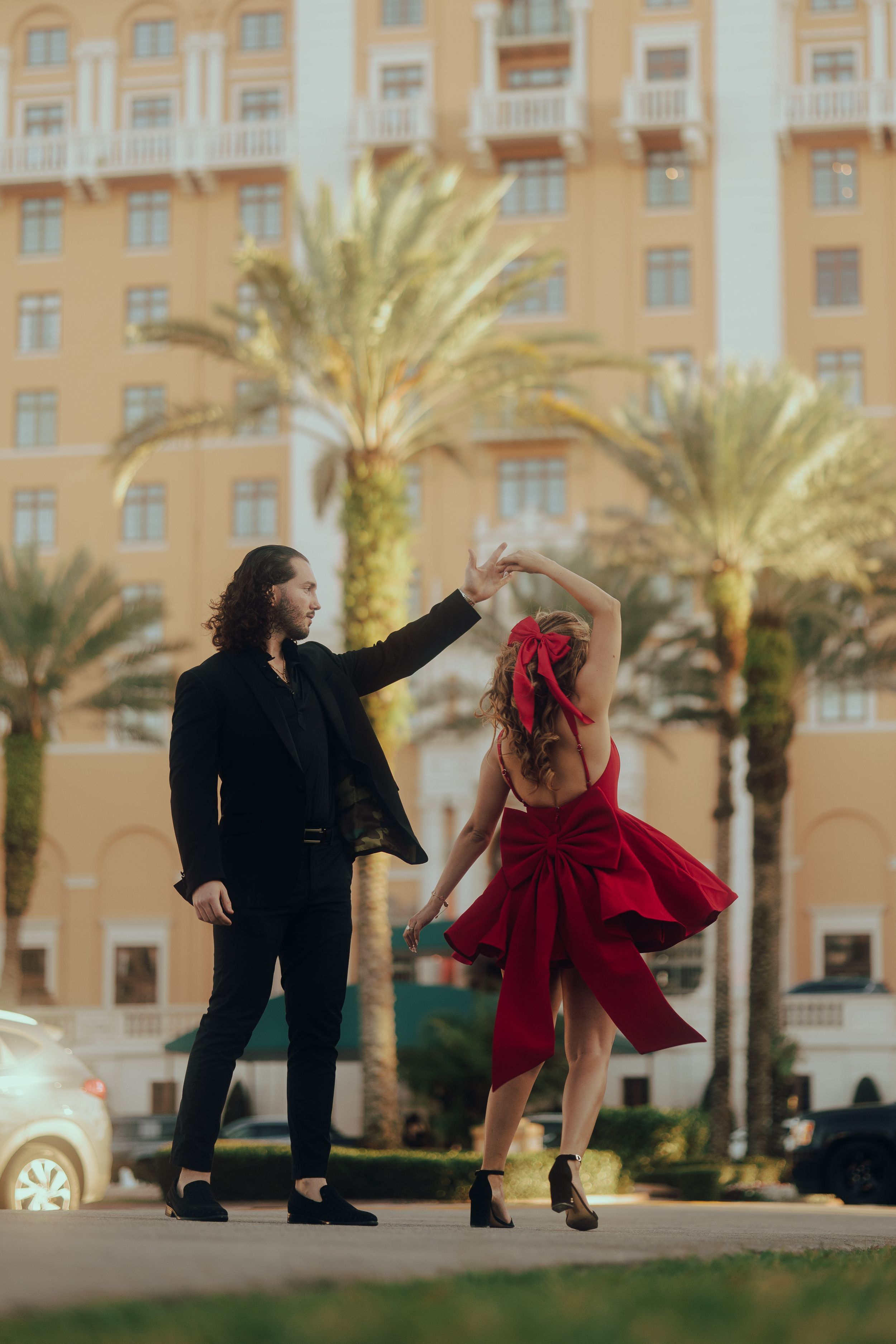 Romantic South Florida Engagement Photoshoot Featuring Luxury Car Aesthetic and High-End Miami Couples Photography