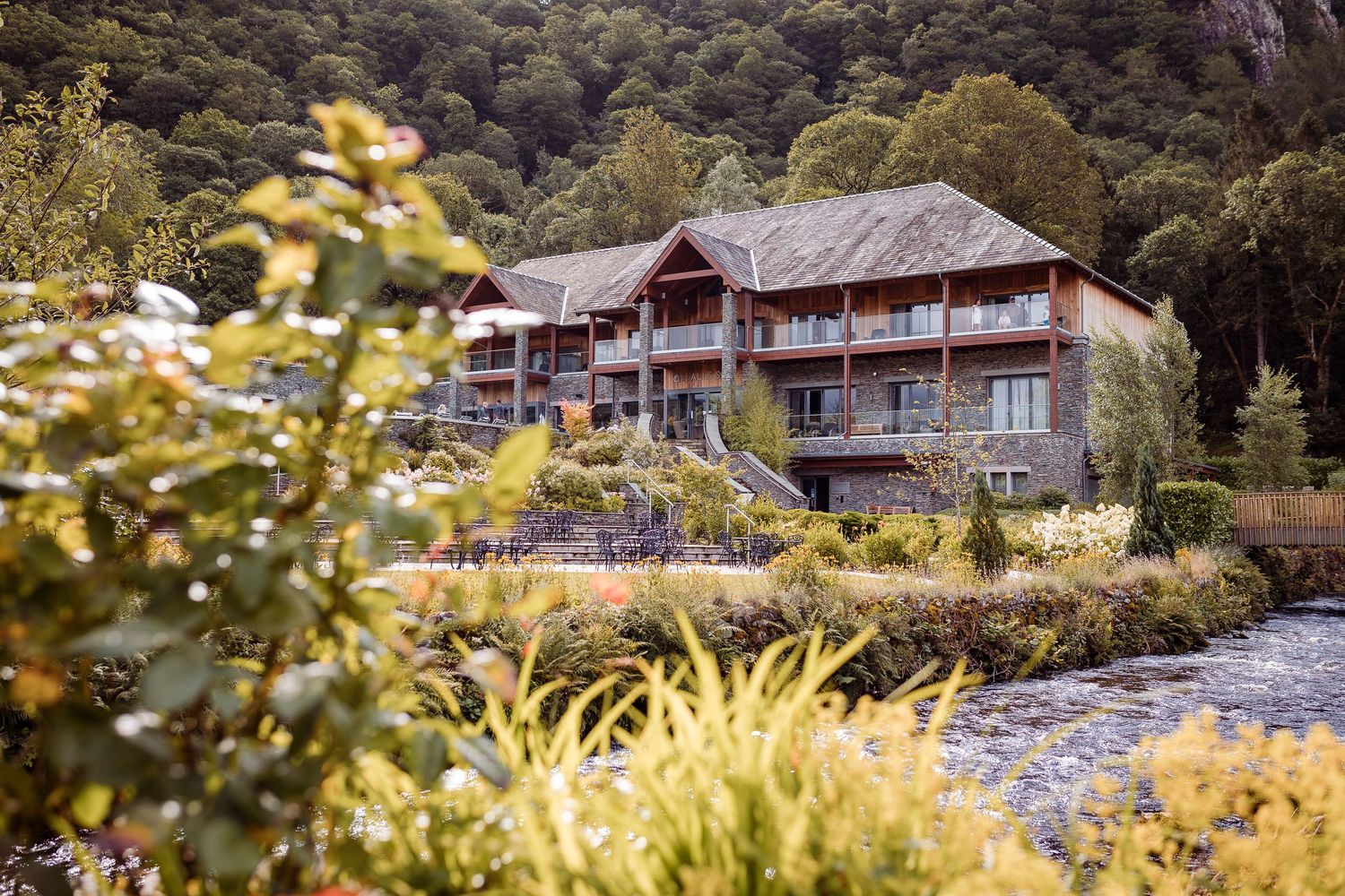 Lodore Falls Hotel and Spa - featuring wedding guests getting ready on the balcony