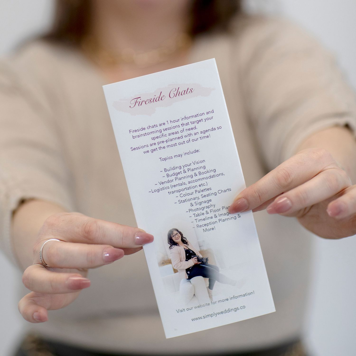 Photo of Fireside Chat brochure showing some of the topics people like to talk about.