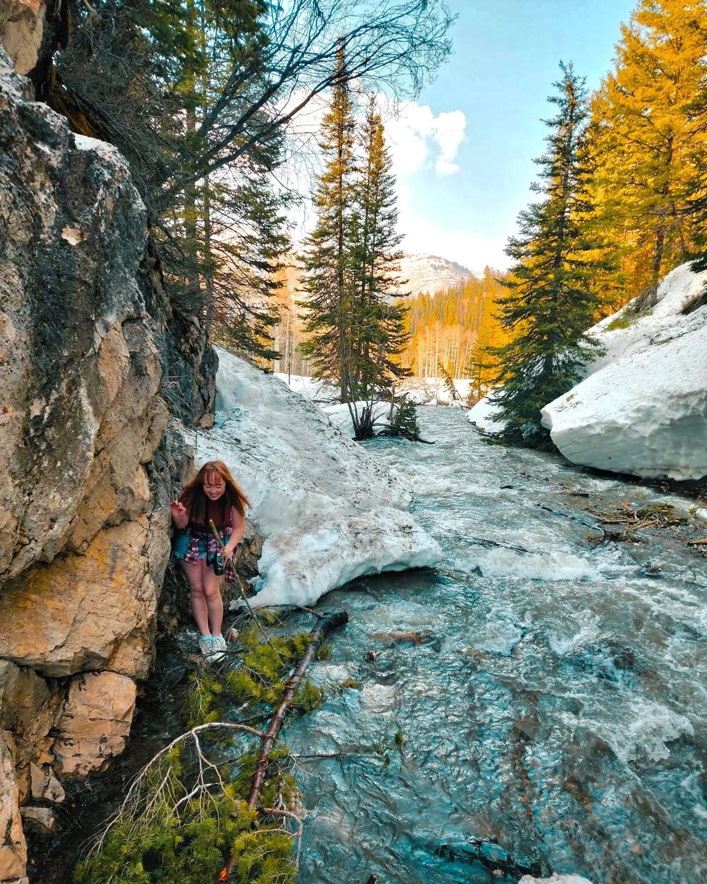 Elise Christensen hiking near Donut Falls in Big Cottonwood Canyon, Utah