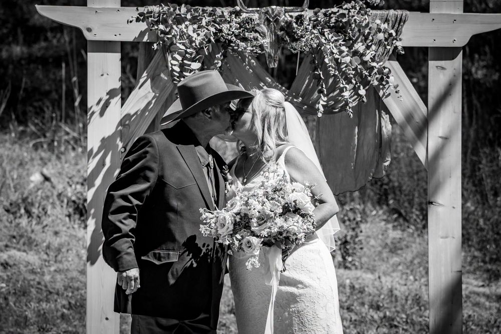 Bride & Groom at wedding ceremony coordinated by Hometown Wedding Co.