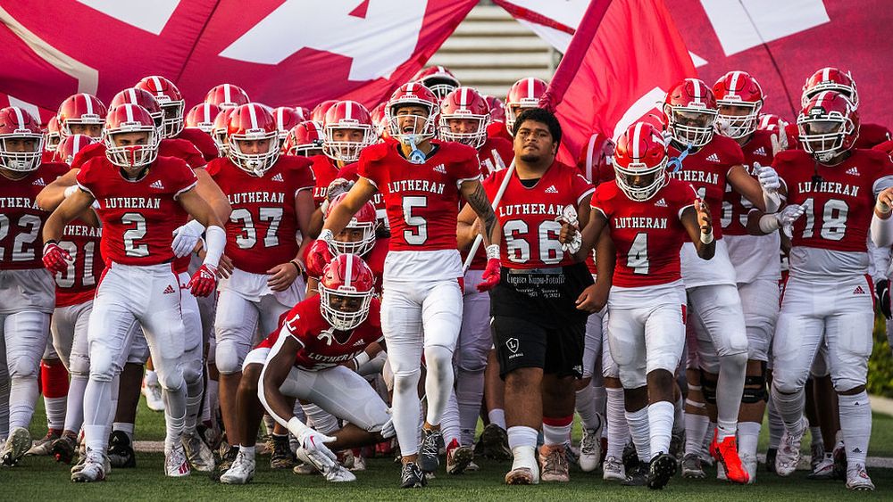 Orange Lutheran High School football banner break