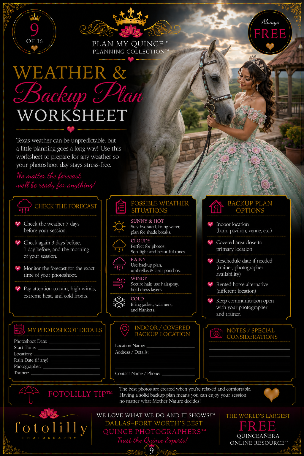 FREE Quinceañera planning resources with printable planners, downloadable workbooks, planning checklists and digital planning tools