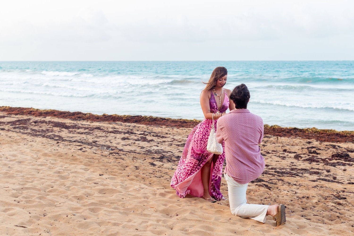 Marriage proposal on the beach. Río Grande, Puerto Rico.