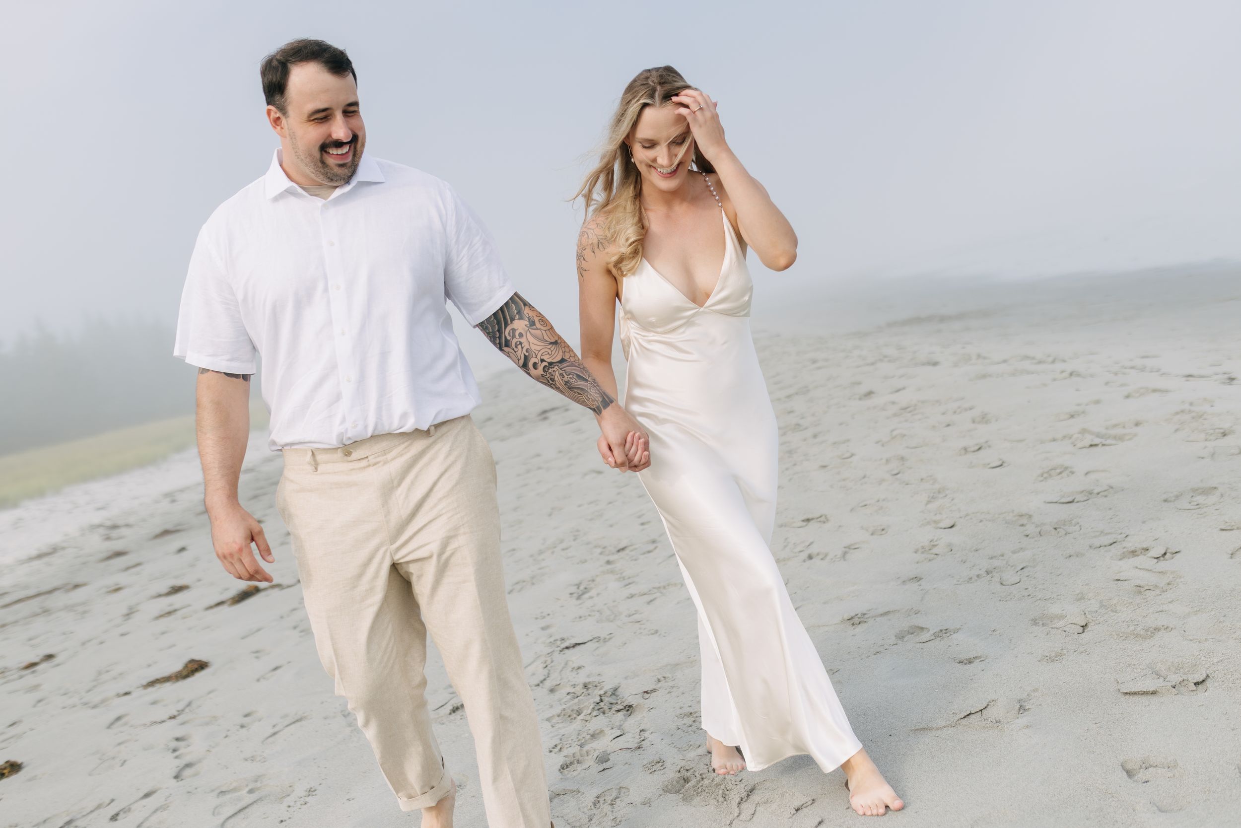 Beach engagement session, Nova Scotia, South Shore, East coast, Fog beach session, Ontario photographer, Nova Scotia Photographer, couple