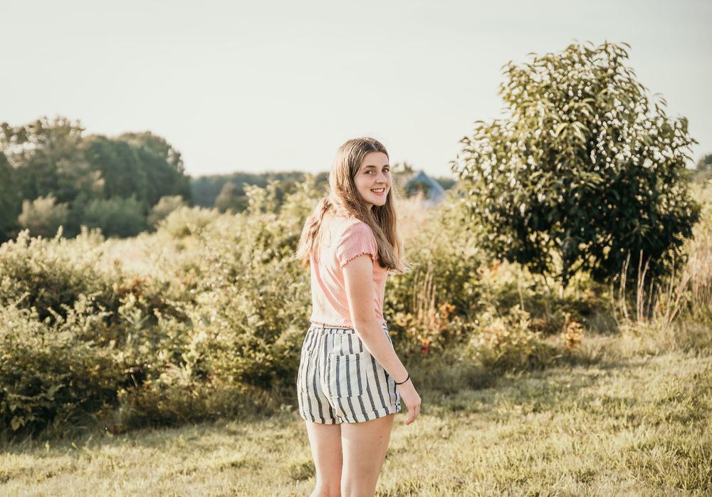 Senior portrait at Wells Maine, Wells Reserve at Laudholm