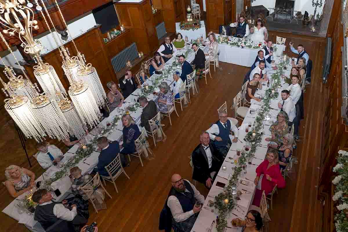 The baronial hall at Dalston Hall host's  premier weddings all year round