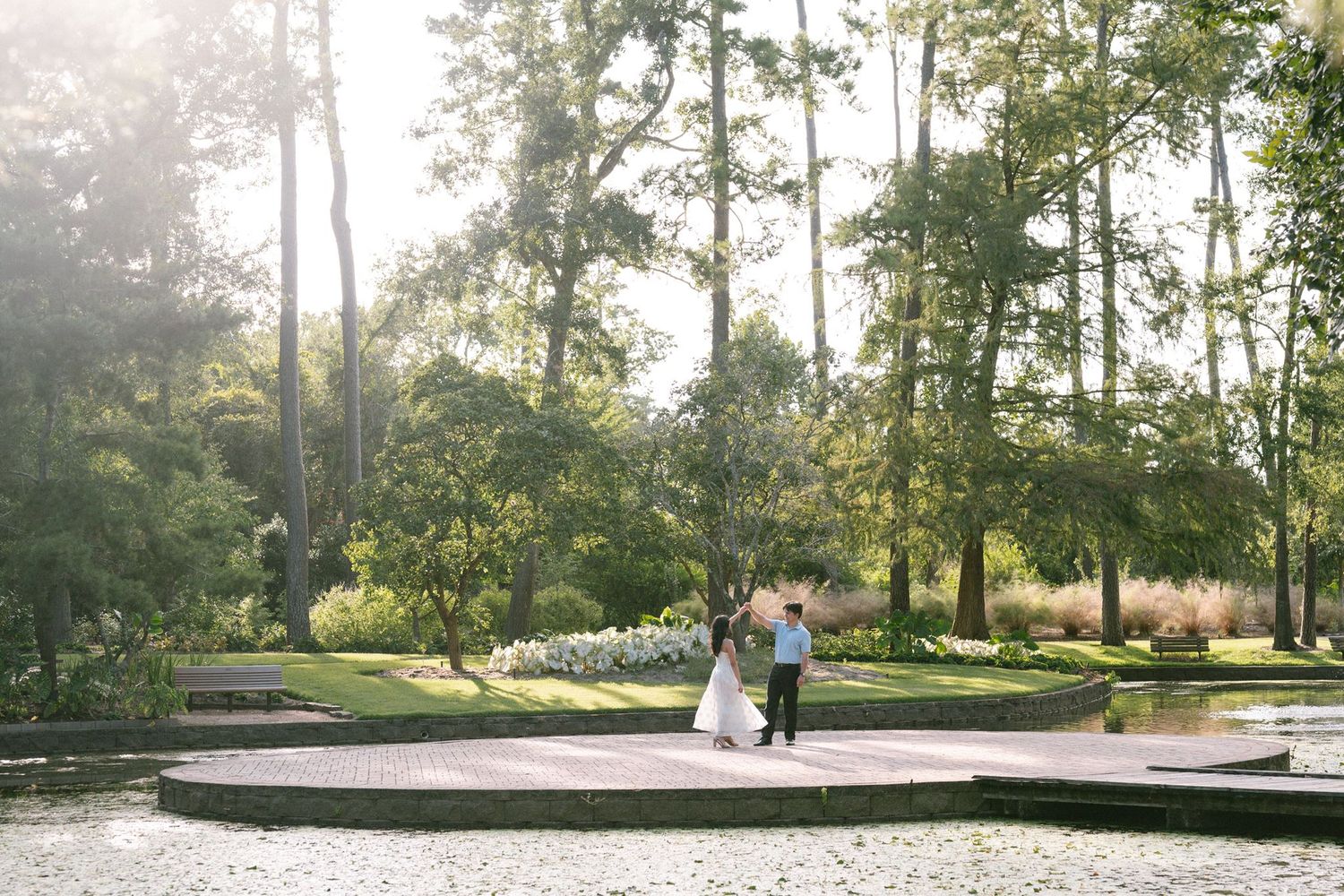 Surprise proposal at Mercer Botanic garden in Spring, Tx