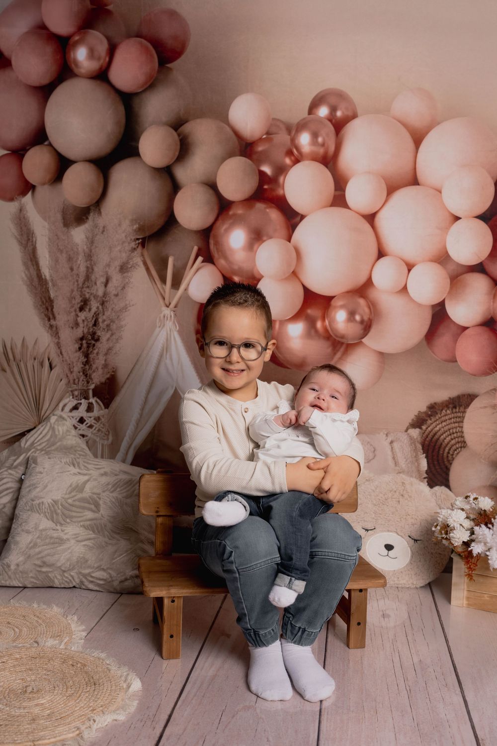 Portrait d'enfants en studio photo dans le Médoc