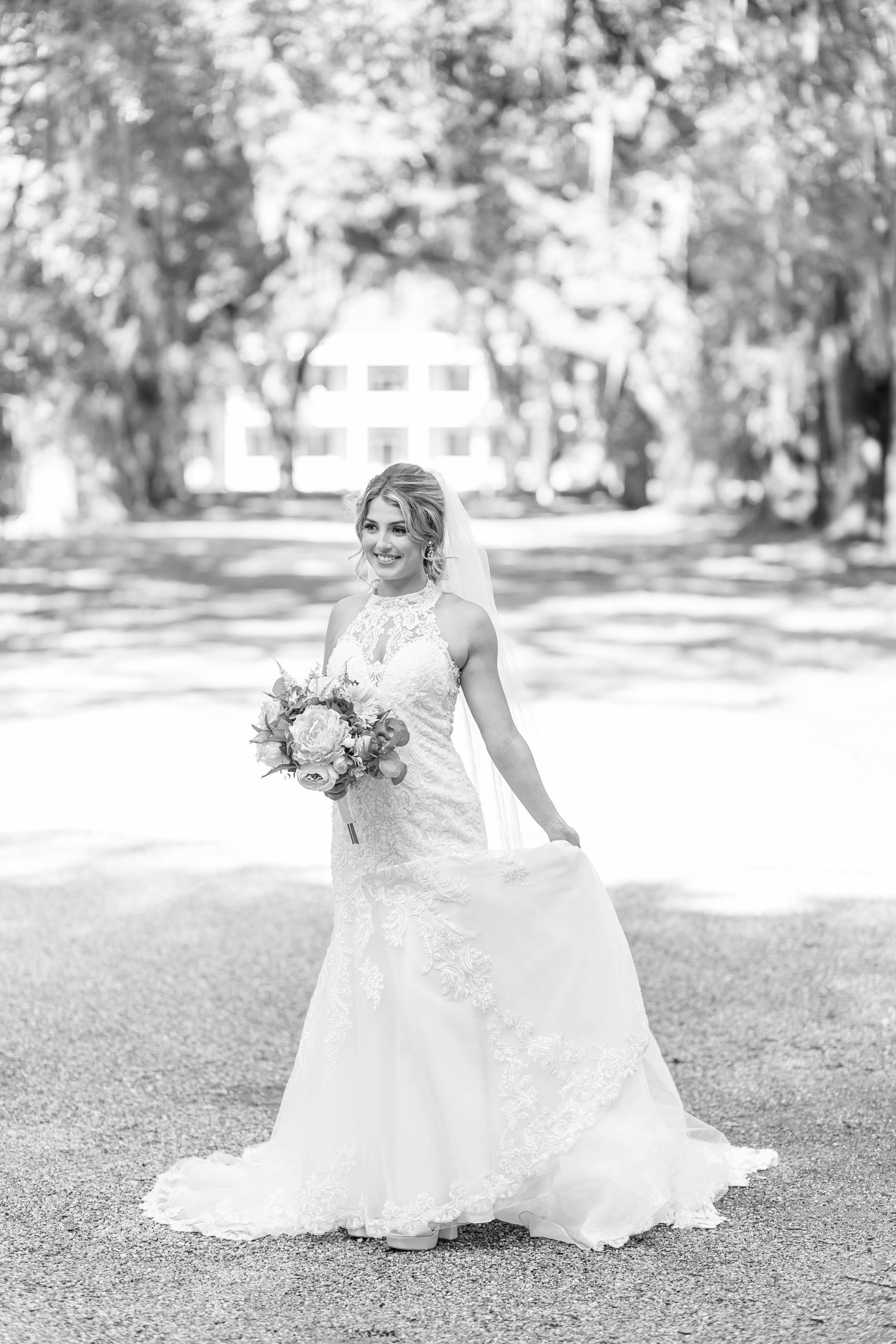 bride at plantation