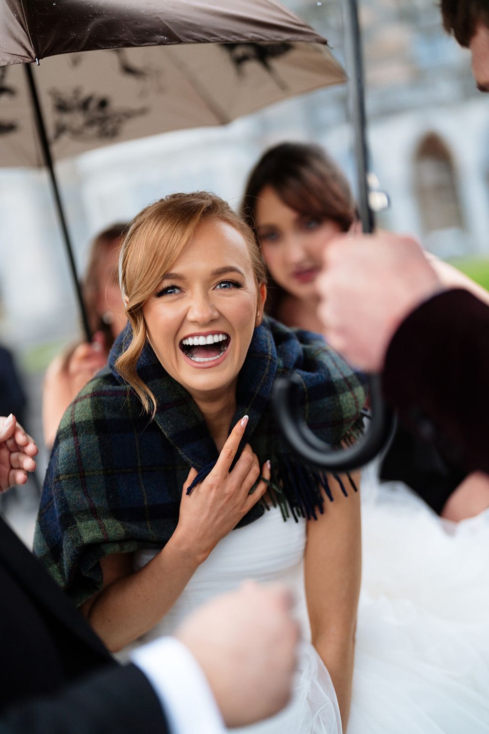 Bride laughing, portrait at Adare Manor wedding in Adare, by Sarah Kate Photography