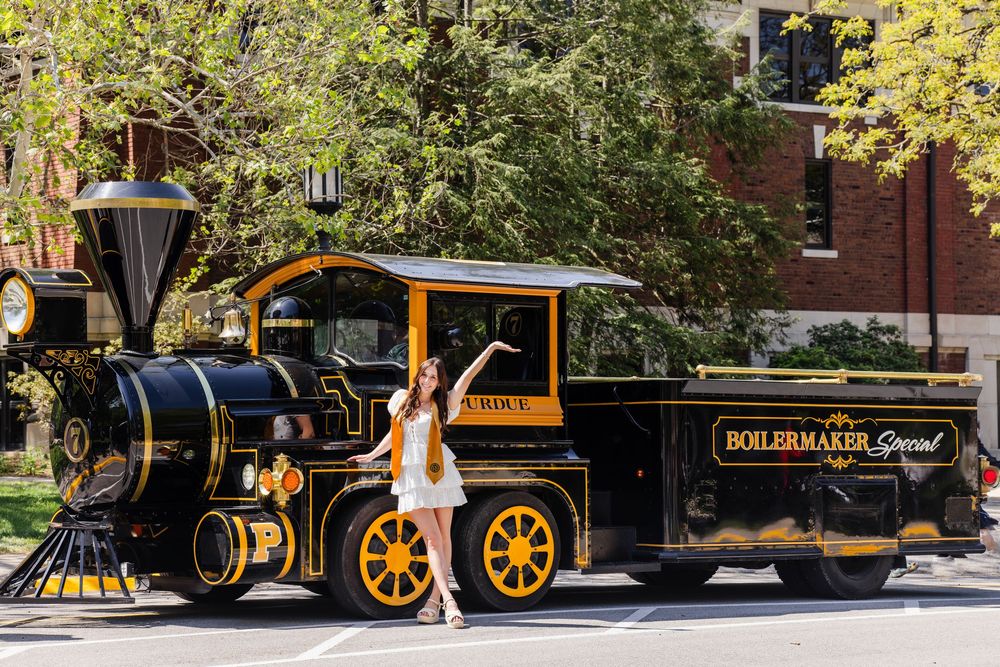 Senior and graduation photography at Purdue University with the boilermaker