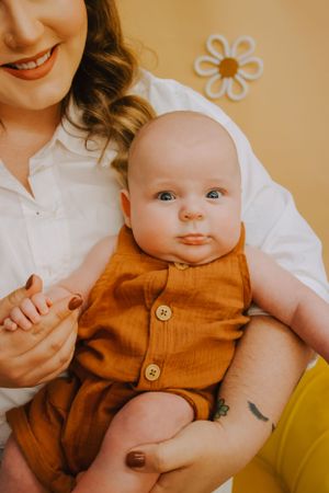 Baby Indoor Fall Flowers OKC Cayna Hunter Photography