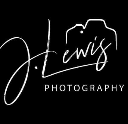 Elegant photography logo design featuring cursive signature and camera icon in white on black background.