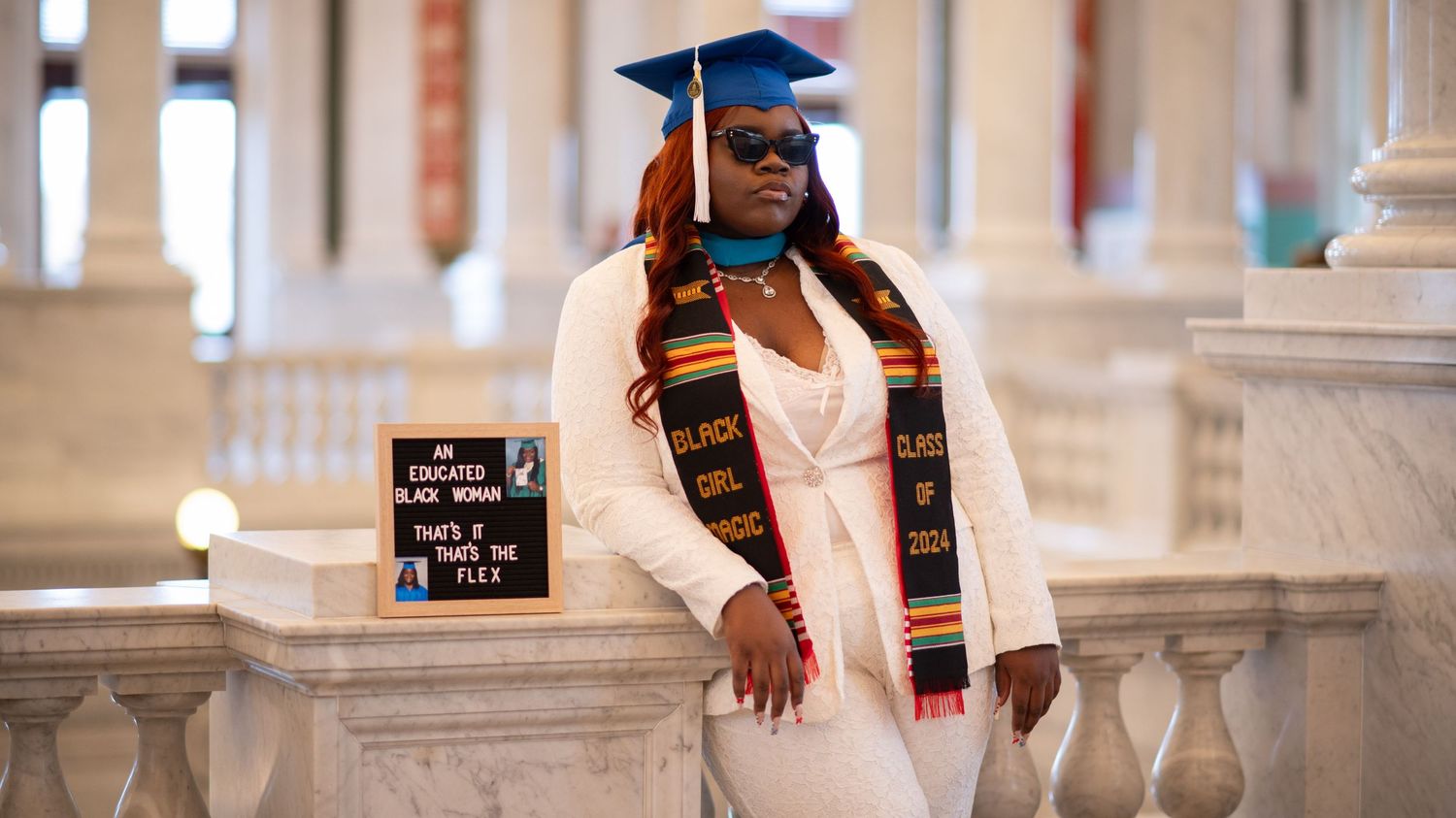 DMV Black Female Photographer captures Graduation Photos of University Graduate at Towson, MD