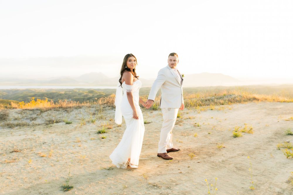bride and groom reading vows at Windmill Canyon Ranch in Beaumont, CA