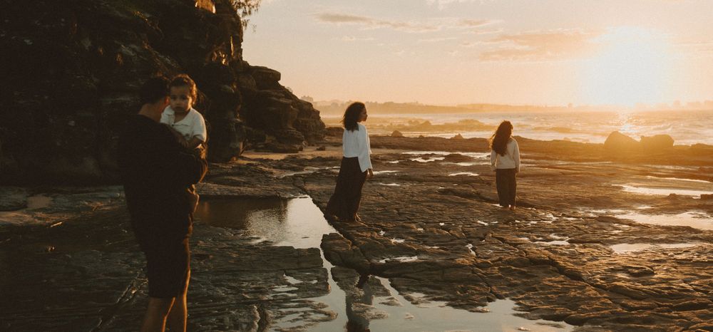 Family photography at sunset on the Sunshine Coast