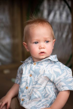 Portrait of one year old boy in beautiful light - Kelly Chapman Photographer Perth