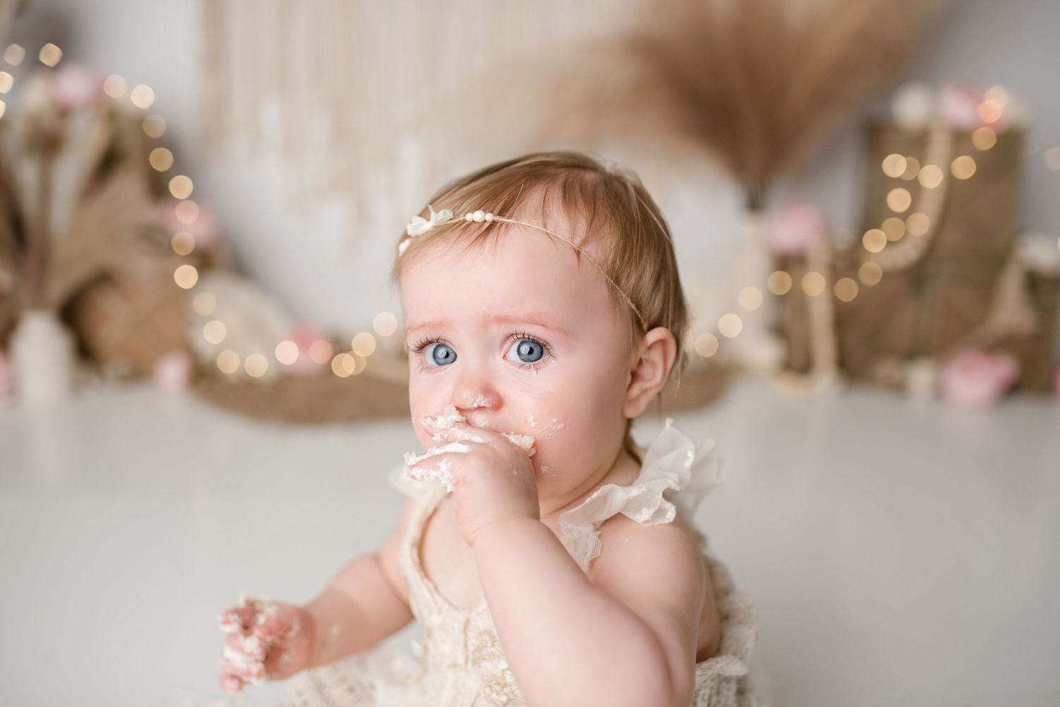 Yorktown cake smash photos, cake smash portraits near me Hampton Roads milestone photography, Yorktown baby portrait studio