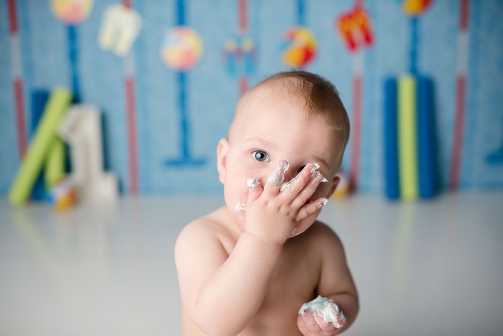 best Hampton Roads cake smash photographer, baby milestone portraits Norfolk, Hampton baby portrait studio, 1st birthday photoshoot near me