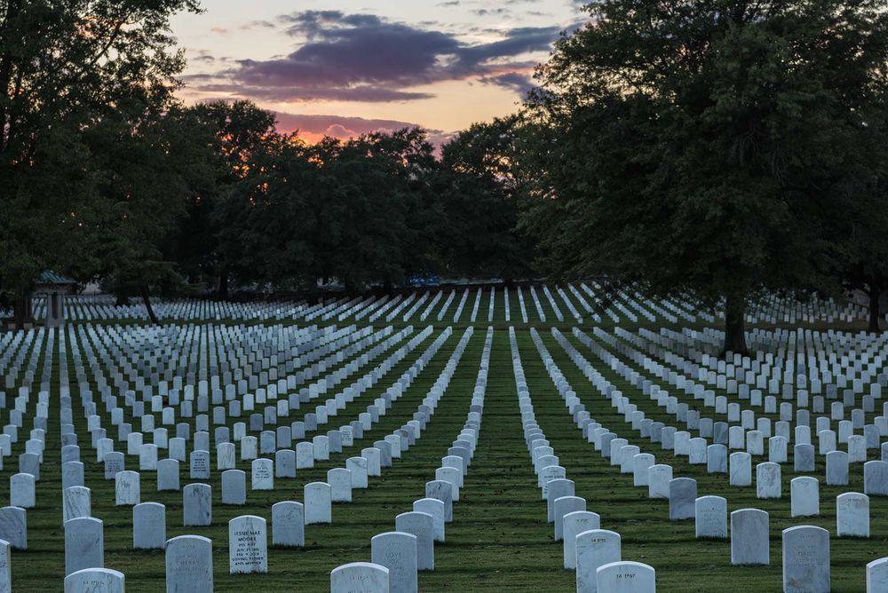 national cemetery sunset