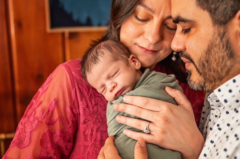 A tender moment between parent and child as they embrace and share a close connection.