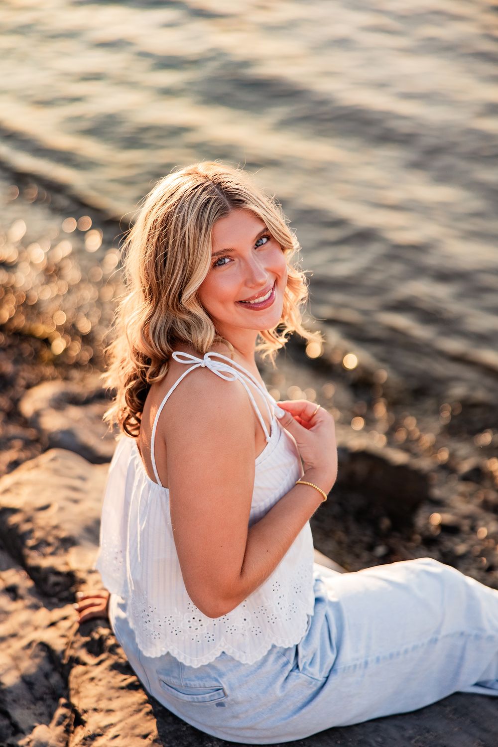 senior photography soccer last school year portrait Rochester NY Webster photographer girl Highschool graduation model lake sunset seniors