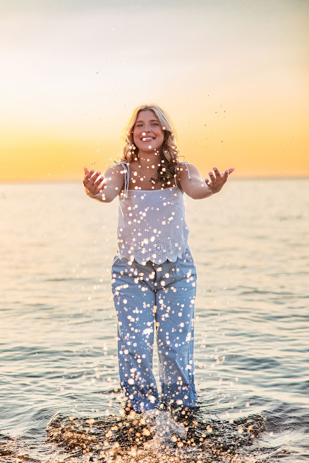 senior photography soccer last school year portrait Rochester NY Webster photographer girl Highschool graduation model lake sunset seniors